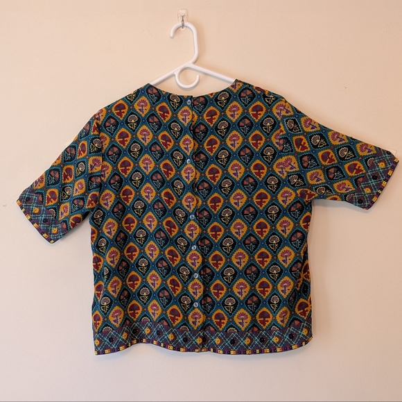Silk Multicolor Patterned Top - Picture 2 of 5